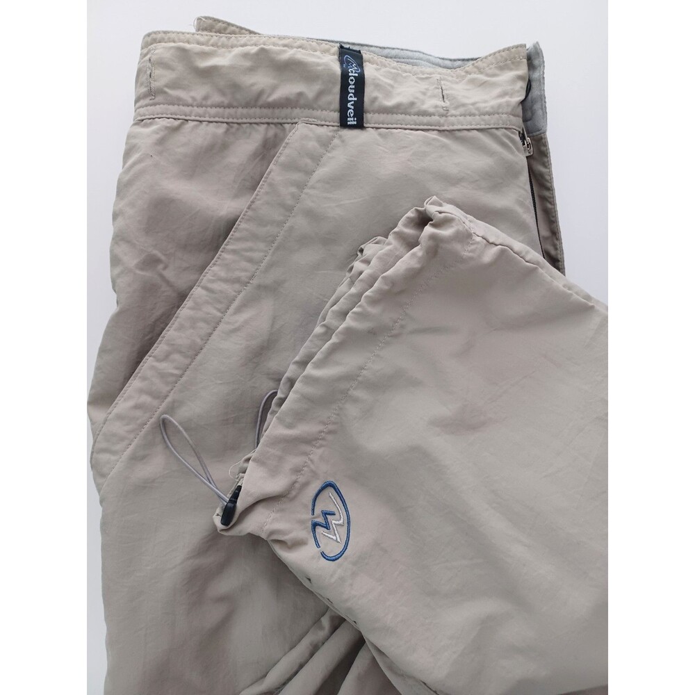CLOUDVEIL Tan Beige Pants Nylon Mens 36 Camping Hiking Fishing Draw Cord Ankle